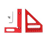 Righello per misurazioni multiangolari 3D, goniometro quadrato in lega di alluminio per la lavorazione del legno, righello a triangolo per tagli a 45 e 90 gradi per la lavorazione