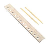 Righello per piantare semi da giardino, strumento di spaziatura in legno per piantare, include 2 paletti in legno, ideale per piantine, giardinieri e pianificazione del giardino, modello per piantare