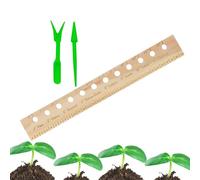 Righello per Piante in Legno, Righello per Piante con marcature incise, Righello per la Crescita delle Piante con Fori, per la Pianificazione del Giardino di Piante organizzate con misurazione