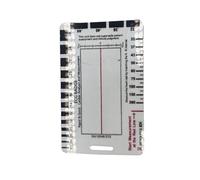 Righello per pinza ECG a 7 gradini per interpretazione ECG, strumento medico trasparente in ABS/PVC con porta carte, 8,5 x 5,4 cm aiuto di valutazione portatile con ID