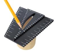 Righello per ricerca centrale, righello angolare 2 in 1 per la lavorazione del legno, indicatore di localizzazione centrale, per cantieri, officine, progetti di miglioramento della casa, mobili e