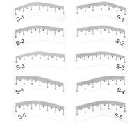 Righello per sopracciglia da 5 pezzi, kit per la mappatura delle sopracciglia, strumento trasparente e riutilizzabile per modellare le sopracciglia, strumento per la mappatura del microblading con
