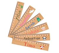 Righello Personalizzata, Righelli in Legno per Bambini con Nome e Motivo Regalo di Iscrizione per Ragazze e Ragazzi Principianti Della Scuola (Stile 2)
