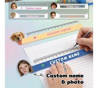 Righello personalizzato con cartone animato e nome, righello ausilio di lettura personalizzato per l'apprendimento quotidiano e la decorazione della scrivania, segnalibro righello personalizzato con n