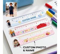 Righello personalizzato con cartone animato e nome, righello ausilio per la lettura personalizzato per l'apprendimento quotidiano e la decorazione della scrivania, segnalibro righello personalizzato c