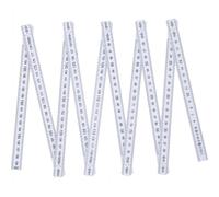 Righello Pieghevole 2 Metri - Metro 10 Sezioni da 20 cm in Plastica Rigida - Colore Bianco con Numeri Grandi - Metro da Falegname per Bricolage, Artigiani, Lavori di Precisione 07481