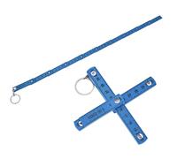 Righello pieghevole, 2 pezzi 50 cm/19,7 pollici ABS pieghevole righello per la lavorazione del legno metro a nastro con portachiavi per carpenteria posa piastrelle progetti fai da (blu)