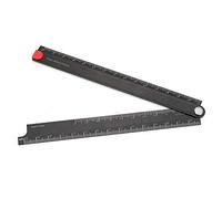 Righello Pieghevole 30 Cm, Righello in Lega di Alluminio Righello 0-300 Mm Righello Pieghevole in Metallo a 90° per Cancelleria Righello per Ingegneri Nero per la Misurazione