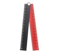 Righello Pieghevole 30cm in Alluminio con Goniometro, Strumento di Misura Geometrico e Angolare con Scala per Architetti, Artisti, Ufficio - Nero & Rosso(Black/Red)