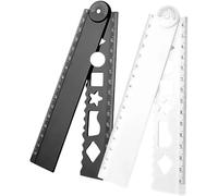 Righello pieghevole in plastica, multiuso, strumento di misurazione per geometria, disegno, per ingegneria tecnica, redazione, forniture per ufficio, 2 pezzi