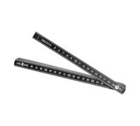 Righello pieghevole nero da 2 m, robusto strumento di misurazione con rivetti in metallo per un uso prolungato e misure chiare, righello nero pieghevole
