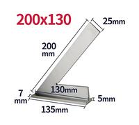 Righello quadrato a bordo piatto da 45 gradi for la misurazione della carpenteria Prova gli strumenti del falegname quadrato Lavorazione del legno Righello angolare in metallo Set quadrati Strumenti p