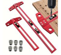 Righello quadrato a T per la lavorazione del legno, con guide e fori di marcatura per misurazioni precise e layout in lavori di armadi e mobili (500 mm)