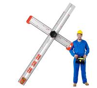 Righello quadrato a T regolabile - Strumento di misurazione multifunzionale in alluminio da 25,59 x 1,97 x 1,18 pollici per artigianato | Ideale per falegnameria, lavorazione del legno, architettura