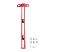 Righello quadrato a T rivestito nero o rosso e righello di valutazione per layout accurati durante la costruzione e i progetti artigianali. Piazza carpentiere professionale