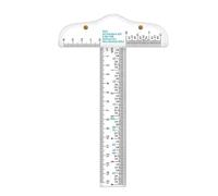 Righello quadrato a T trasparente in acrilico trasparente, 15,2 cm, strumenti da disegno, per artigianato e disegno, graduato in pollici, scala metrica a T, per istruzione e artigianato