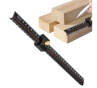 Righello quadrato di alta qualità - righello di scorrimento tascabile, pollice e righello metrico | Stick di misurazione di precisione, strumento di misurazione del bordo professionale per Woodcraft