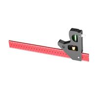 Righello quadrato ergonomico in alluminio con scala incisa al laser per edilizia e ingegneria precisa in lega di alluminio da falegname quadrato