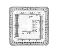 Righello quadrato GrooveHole MP8 Comoda griglia Righello per coordinate geografiche per apprendimento tattico e addestramento delle coordinate delle truppe Lettura della mappa