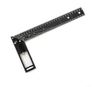 Righello quadrato in lega di alluminio, angolo di 90 gradi, strumento di misurazione per falegnameria, con funzione di marcatura dei fori e manico antiscivolo per un uso stabile (30 cm)