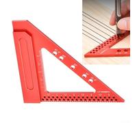 Righello quadrato multi-triangolo in lega di alluminio per carpenteria e lavorazione del legno - Strumento di misurazione, disegno, layout angolare e marcatura linee 150 × 130 mm