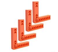 Righello quadrato per la lavorazione del legno che garantisce una precisione degli angoli ripetibile di 90 gradi con angoli di riferimento contrassegnati per layout e trasferimento (set da 4 pezzi)