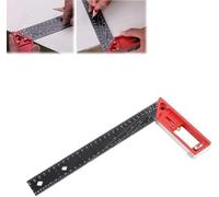 Righello quadrato per lavorazione del legno, 2024 Nuovo righello di misurazione multi-angolo, quadrato regolabile da 10 a 90 gradi, per misurazione precisa, disegno, righello a forma di L(Red)