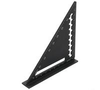 Righello quadrato triangolare compatto con bordo spesso per l'uso come guida per sega, mitra, scrittore di linee e goniometro per lavori di lavorazione del legno e rimodellamento (nero)