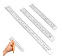 Righello regle metal lunghezza 15 20 30 cm, scala metrica imperiale, acciaio inossidabile, versatile per il tempo libero, la scuola e il lavoro, per lo zaino e la borsa, robusto e durevole (metallo)