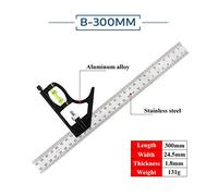 Righello regolabile Multi combinazione 300mm / 600mm Righello ad angolo quadrato Set di misurazione Righello universale Strumenti for goniometro ad angolo retto Strumenti per la lavorazione del legno(
