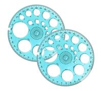 Righello Rotondo Geometrico Da 2 Pezzi, Modello Da Disegno Rotondo, Goniometro A 360°, Righello Per Stencil Rotondo, Righello Da Disegno Multifunzionale, Righello Per Misurare La Pittura