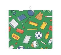 Righello scolapiatti assorbente per scolapiatti per bancone della cucina, tappetino da calcio, tappetino da caffè, protezione per piatti con anello per appenderlo, 40,6 x 45,7 cm