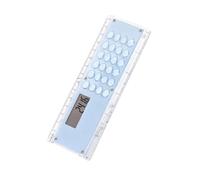Righello sottile da 15 cm con doppia scala e calcolatrice digitale integrata a 8 cifre per attività creative in ufficio scolastico come regalo di Natale. righello con misurazione e calcolo