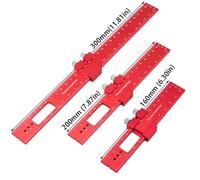 Righello tascabile di precisione Righello for tracciare tipo T Righello for tracciatura a T quadrato Carpenty Righello for marcatura di misurazione in pollici e metrico con arresto scorrevole(3 Pcs)