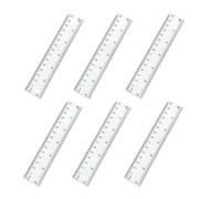 Righello trasparente, 6 pezzi, lunghezza 15 cm, in plastica, piccolo righello di misurazione, righello diritto per insegnante, antiurto, infrangibile, con scala per ufficio, casa, scuola, aula