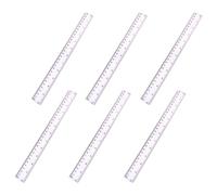 Righello trasparente, 6 pezzi, lunghezza 30 cm, in plastica, piccolo righello di misurazione, righello diritto per insegnante, antiurto, infrangibile, con scala per ufficio, casa, scuola, aula