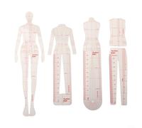 Righello trasparente con illustrazione alla moda, strumento ideale per la progettazione e la stesura di abbigliamento (B)