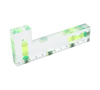 Righello trasparente da 120 mm costruito con plastica ABS, design integrato per piccole case, forma bidirezionale a forma di L e funzione di aspirazione