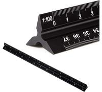 Righello Triangolare, 30Cm Scalimetro Alluminio Nero, Righelli Scala per Archite
