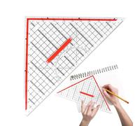 Righello triangolare | con goniometro e strumenti geometrici | Righello da disegno quadrato - per architetti, progettisti, studenti, disegno artistico, pittura, matematica, lavorazione del legno