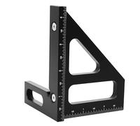 Righello triangolare for la lavorazione del legno, righello di marcatura ispessito, righello triangolare in lega di alluminio che può essere utilizzato a lungo, assistente domestico(Black 3)