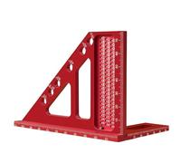 Righello triangolare for la lavorazione del legno, righello di marcatura ispessito, righello triangolare in lega di alluminio che può essere utilizzato a lungo, assistente domestico(Red 4)