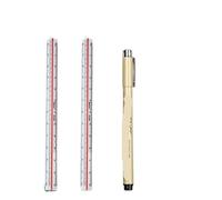 Righello Triangolare in Alluminio Righello tecnico for architetto ingegnere scala triangolare in plastica da 30 cm di piccole/grandi dimensioni for disegno a tre bordi(2Pcs Large Set)