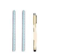 Righello Triangolare in Alluminio Righello tecnico for architetto ingegnere scala triangolare in plastica da 30 cm di piccole/grandi dimensioni for disegno a tre bordi(2Pcs Small Set)
