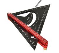 Righello triangolare in lega di alluminio doppia scala con angoli di 45 gradi e
