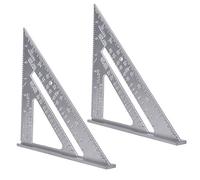 Righello triangolare in lega di alluminio Goniometro angolare Ispessito Durevole strumento di misurazione per la lavorazione del legno Carpenteria progetti fai da te 7 pollici confezione da 2