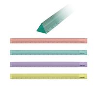 Righello Triangolare Milan New Look - Pack da 4 da 15 cm in Plastico Rigido Trasparente