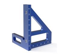 Righello triangolare multiangolo, tracciatore per tagli a mitra con misuratore di angoli a 45 e 90 gradi, strumento in lega di alluminio per il tracciamento di linee in (Blu)
