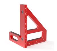 Righello triangolare multiangolo, tracciatore per tagli a mitra con misuratore di angoli a 45 e 90 gradi, strumento in lega di alluminio per il tracciamento di linee in (Rossa)
