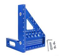 Righello triangolare per la lavorazione del legno, realizzato in lega di alluminio leggera con elevata durezza e resistenza all'usura, per uso a lungo termine (blu)